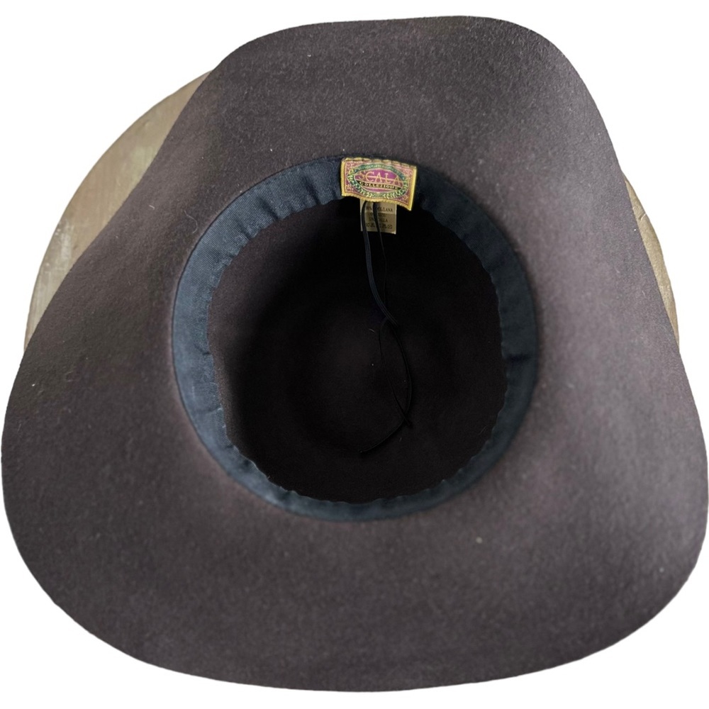 Scala Collezione Southwestern Wide Brim Wool Hat Oval Concho Trim Brown One Size - Picture 5 of 12